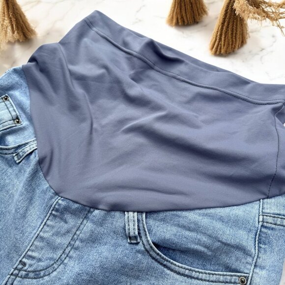 Women's Maternity Jeans Size Small Over Belly Skinny Stretchy Denim Pants Comfy - Picture 11 of 14